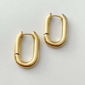 Madewell Carabiner Medium Hoop Earrings Gift Box